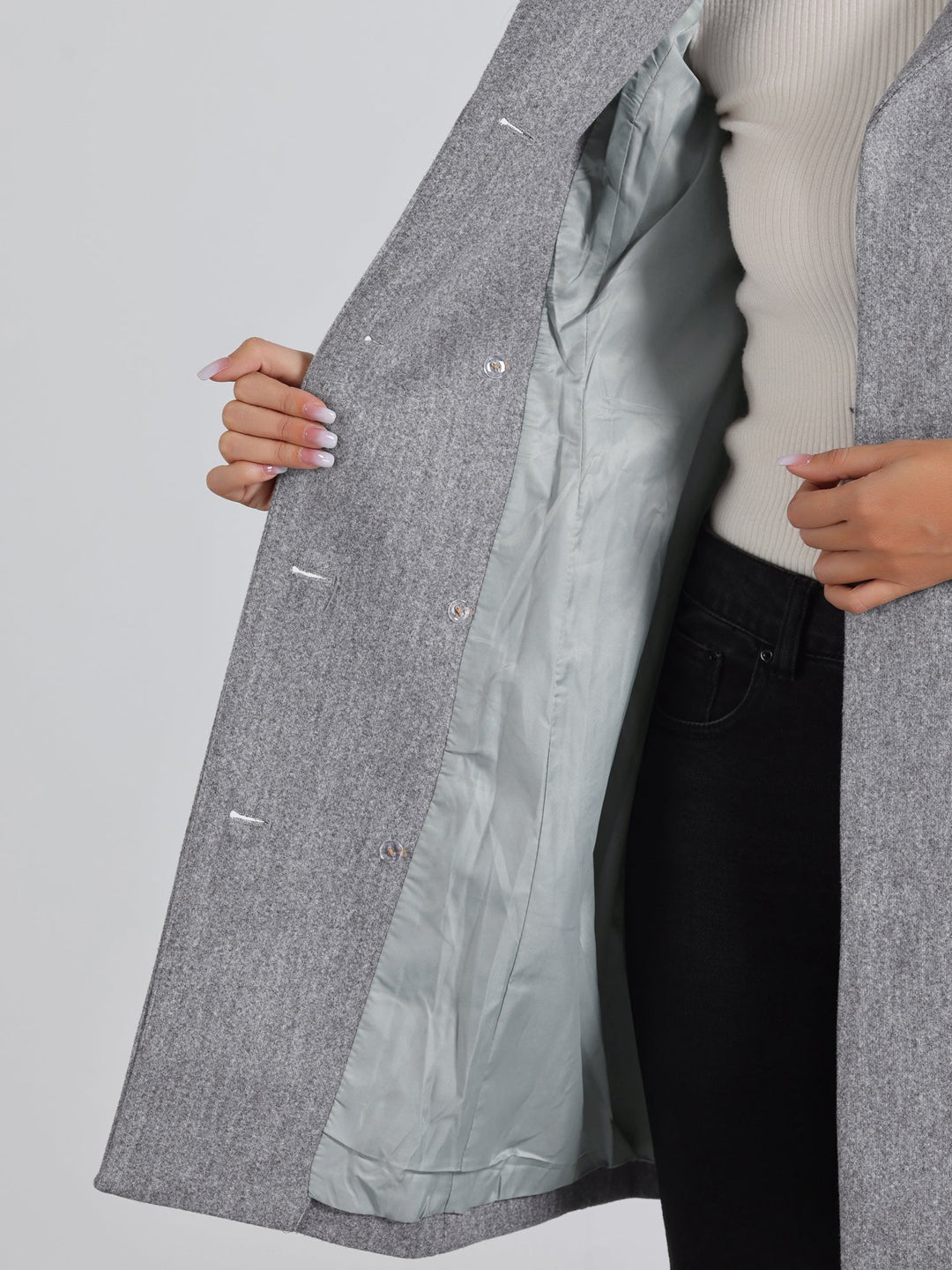 Women's Double Breasted Long Trench Coat | Winter