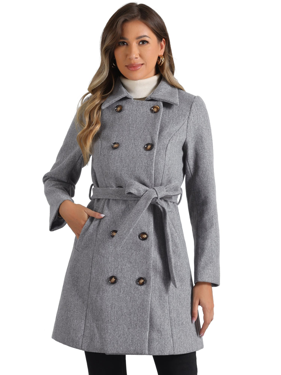 Women's Double Breasted Long Trench Coat | Winter