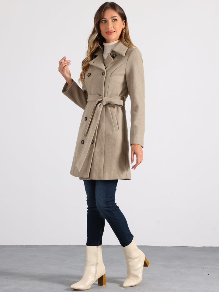 Women's Double Breasted Long Trench Coat | Winter