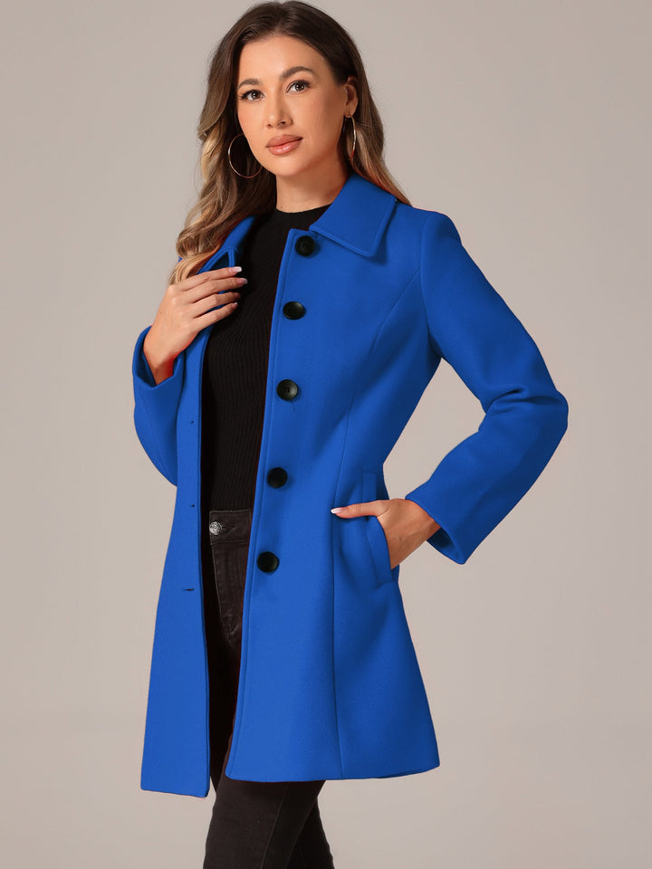 Women's Winter Single Breasted Pea Coat | Long