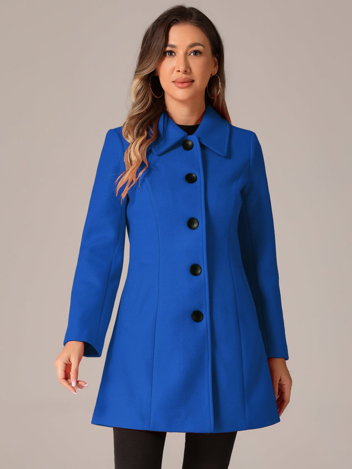 Women's Winter Single Breasted Pea Coat | Long