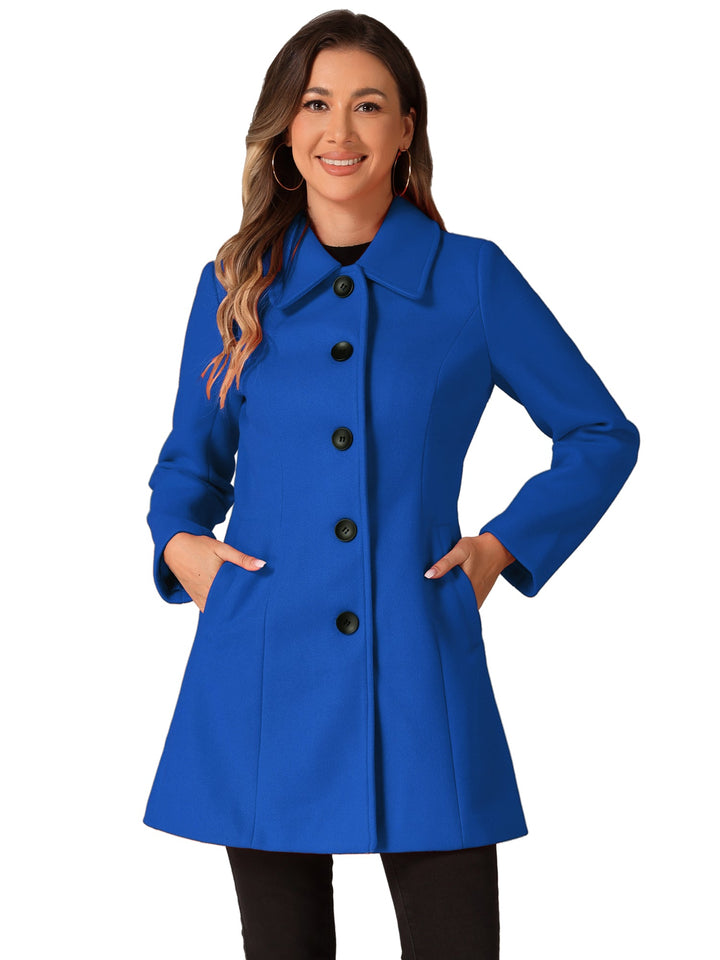Women's Winter Single Breasted Pea Coat | Long