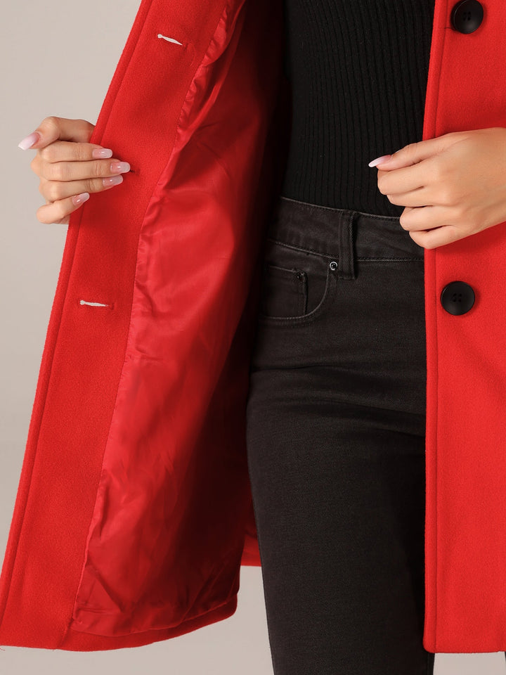 Women's Winter Single Breasted Pea Coat | Long