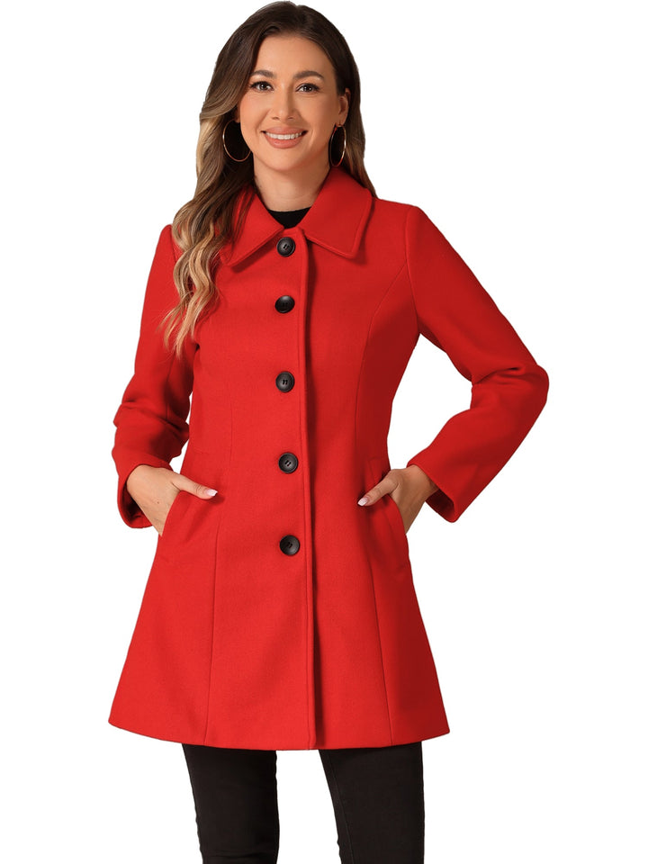 Women's Winter Single Breasted Pea Coat | Long