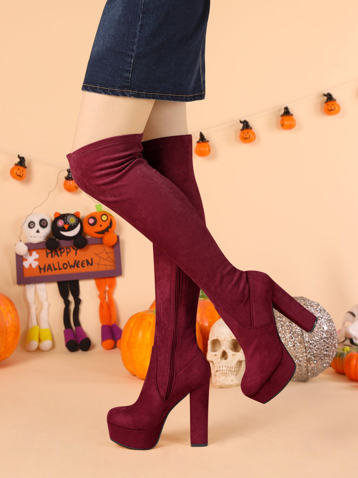 Women's Platform Over The Knee Boots | Heel