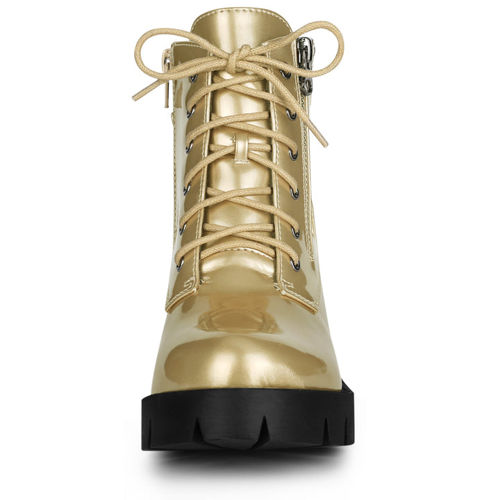 Women's Lace Up Combat Chunky Ankle Boots | Platform