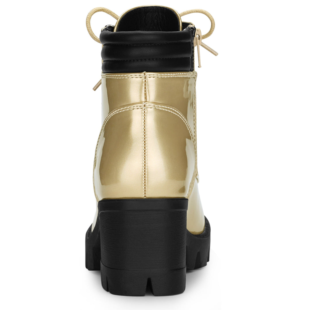 Women's Lace Up Combat Chunky Ankle Boots | Platform
