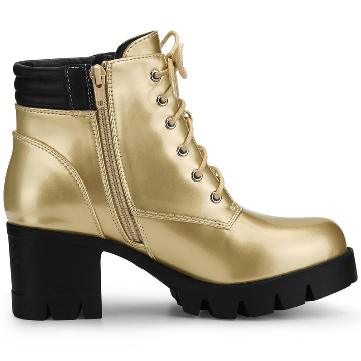 Women's Lace Up Combat Chunky Ankle Boots | Platform