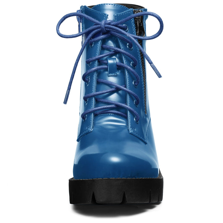 Women's Lace Up Combat Chunky Ankle Boots | Platform
