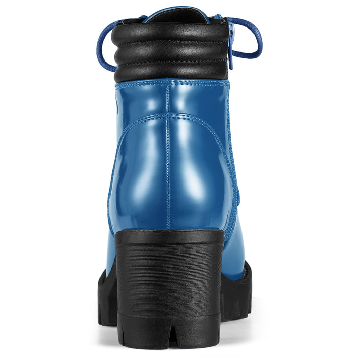 Women's Lace Up Combat Chunky Ankle Boots | Platform