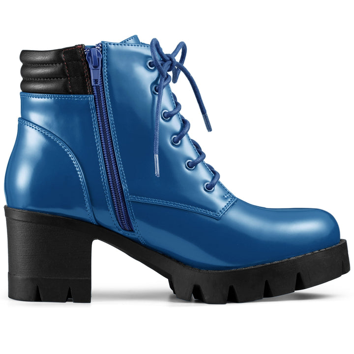 Women's Lace Up Combat Chunky Ankle Boots | Platform