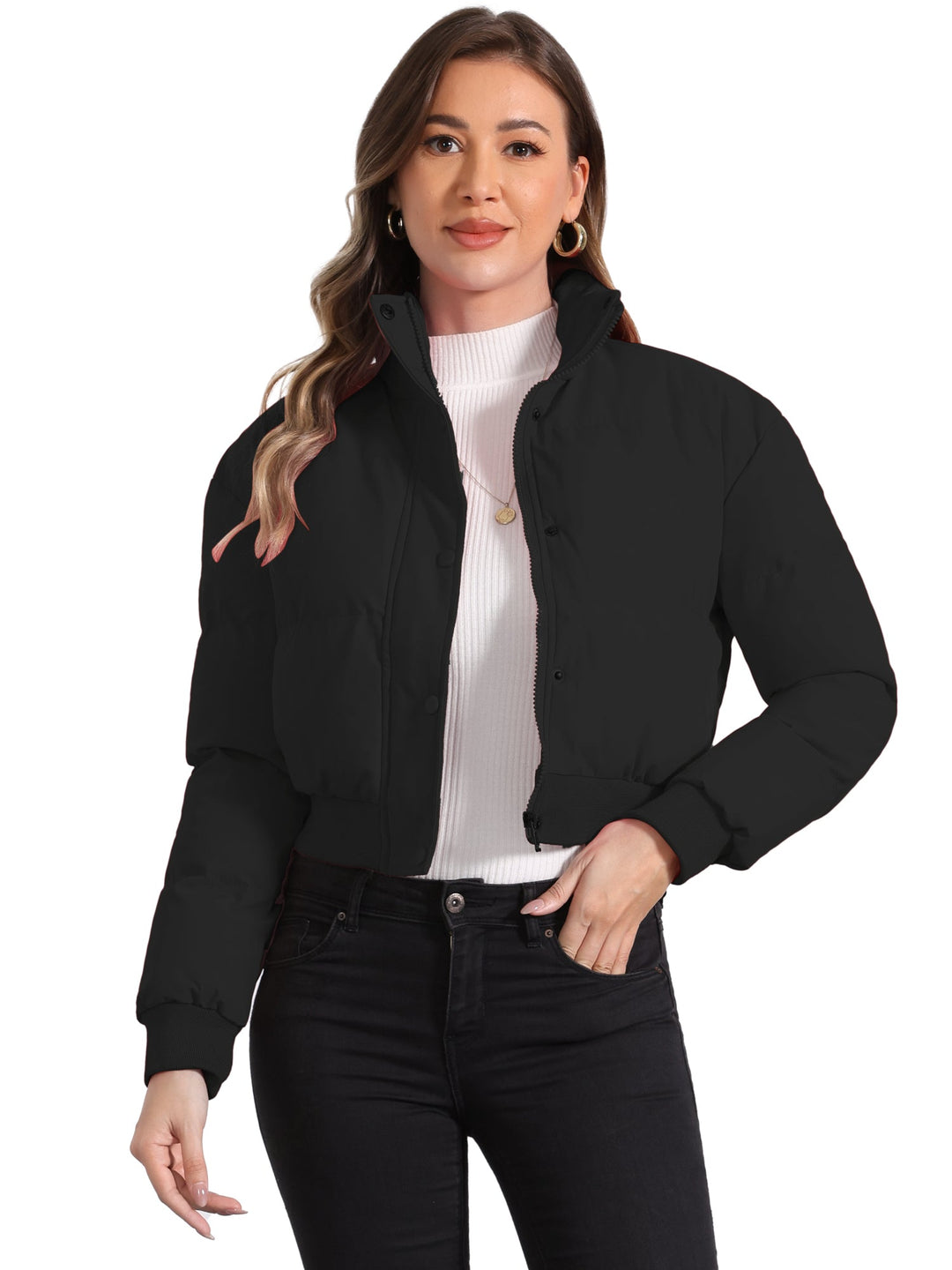 Women's Cropped Bomber Jacket | Winter