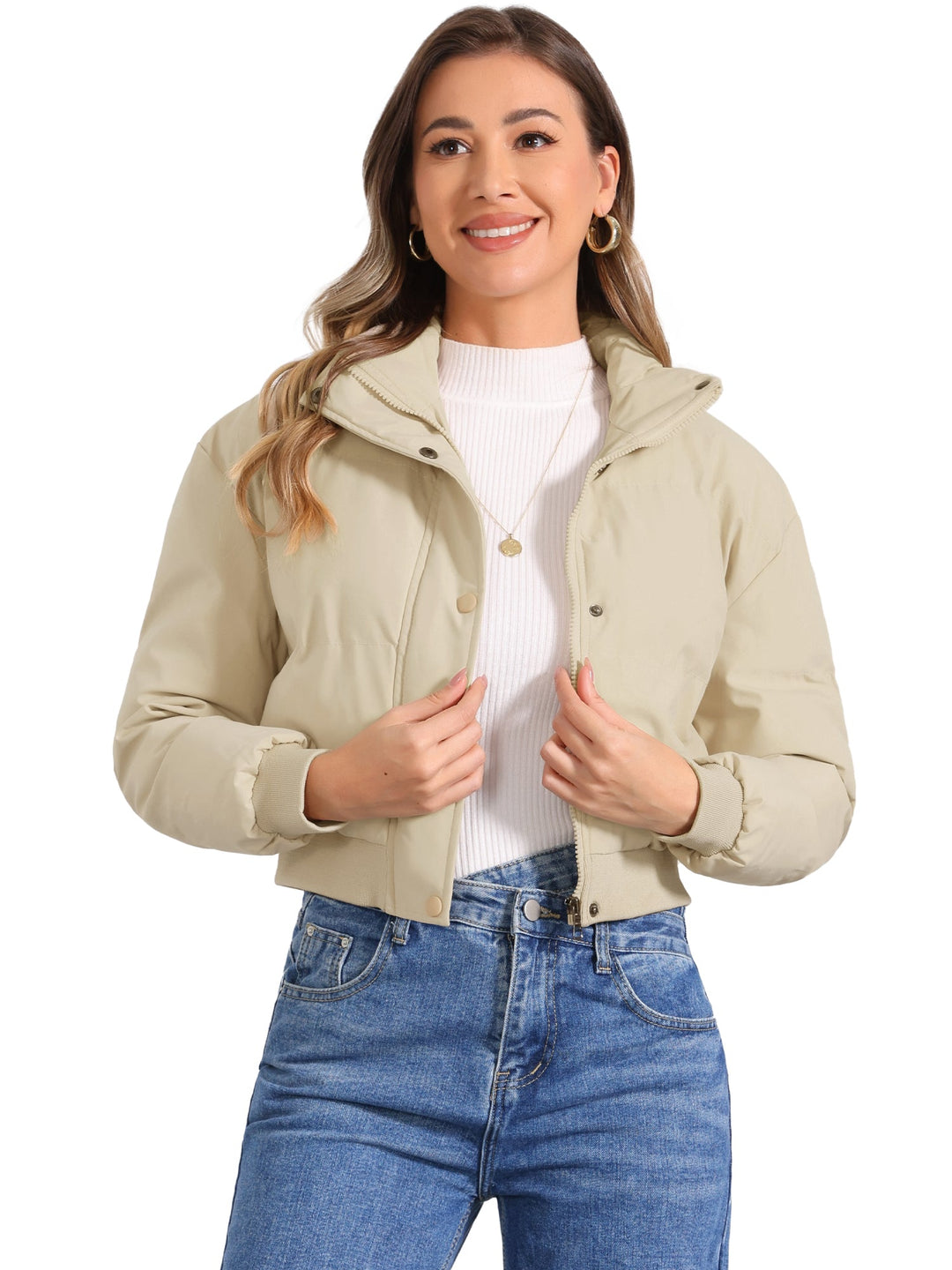 Women's Cropped Bomber Jacket | Winter