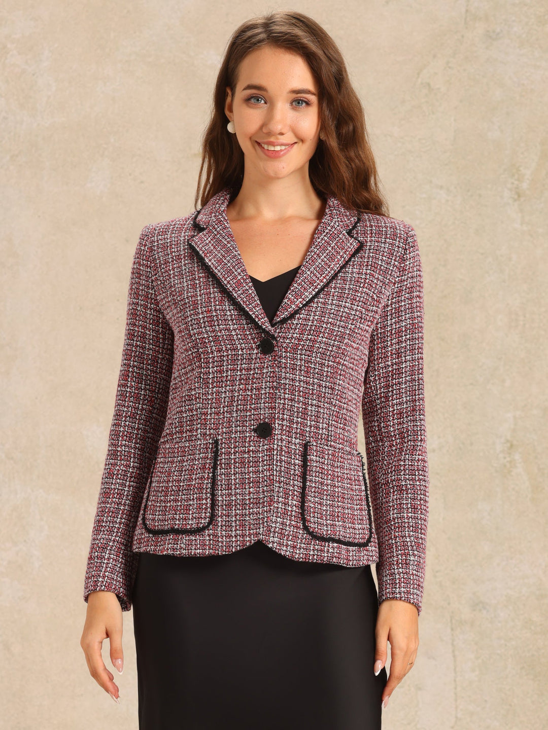 Women's Textured Long Sleeve Knitted Blazer | Tailored