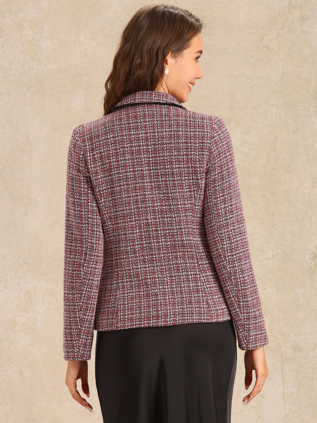 Women's Textured Long Sleeve Knitted Blazer | Tailored