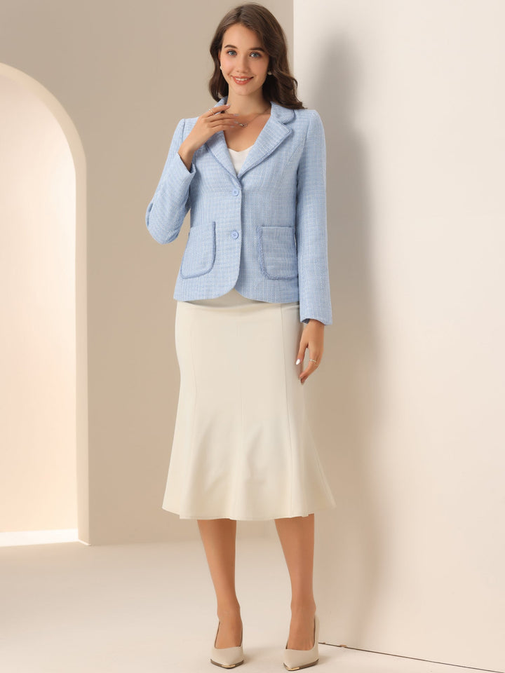 Women's Textured Long Sleeve Knitted Blazer | Tailored