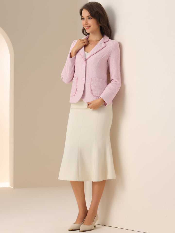 Women's Textured Long Sleeve Knitted Blazer | Tailored