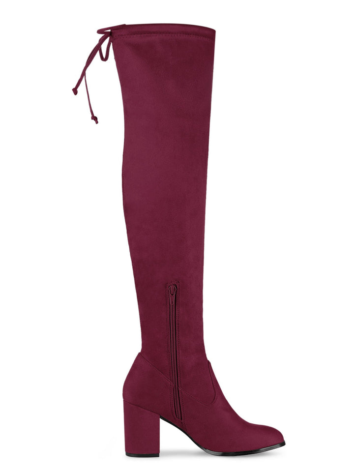 Women's Heel Zip Over the Knee Boots | Chunky