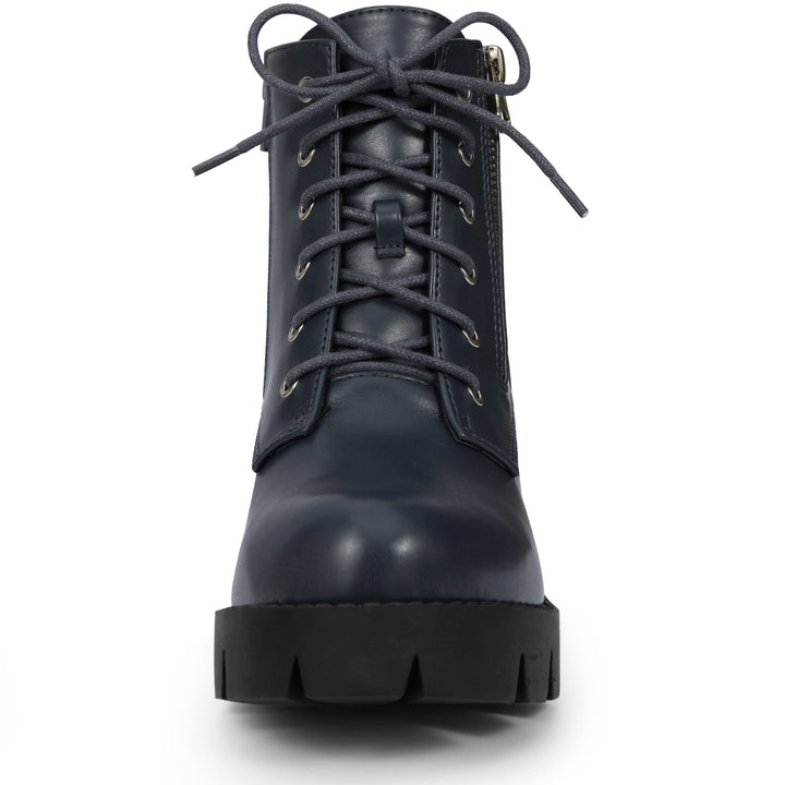 Women's Lace Up Combat Chunky Ankle Boots | Platform