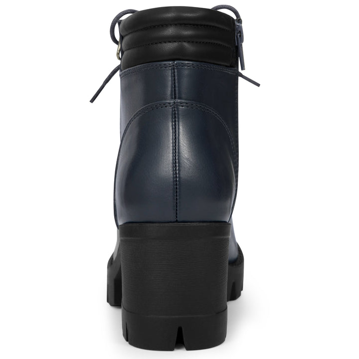 Women's Lace Up Combat Chunky Ankle Boots | Platform