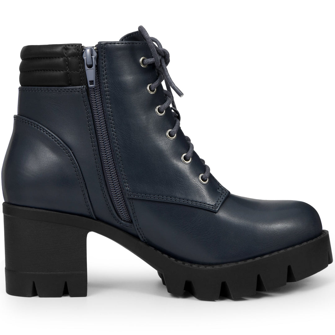 Women's Lace Up Combat Chunky Ankle Boots | Platform