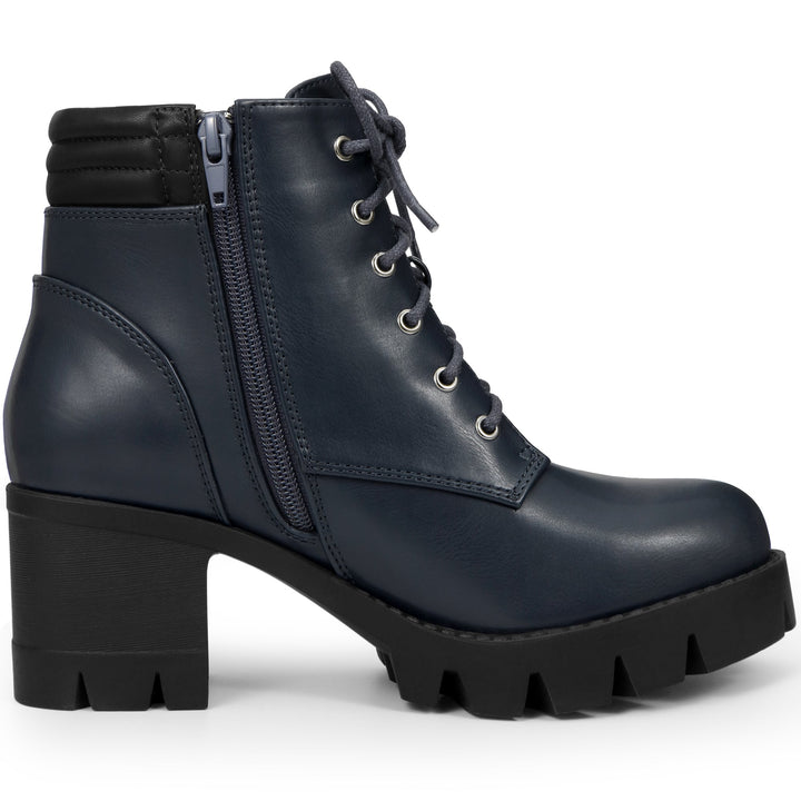 Women's Lace Up Combat Chunky Ankle Boots | Platform