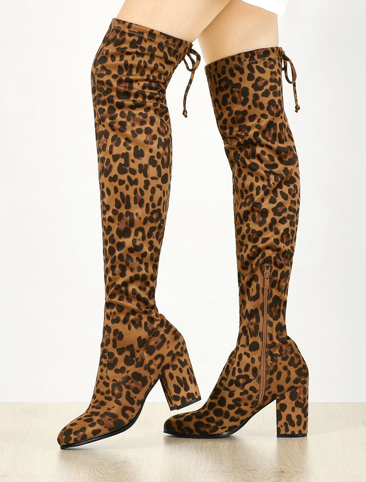 Women's Heel Zip Over the Knee Boots | Chunky