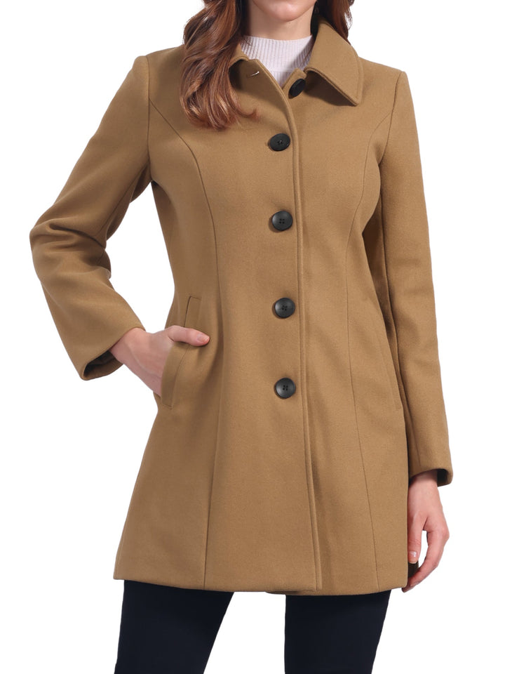 Women's Winter Single Breasted Pea Coat | Long