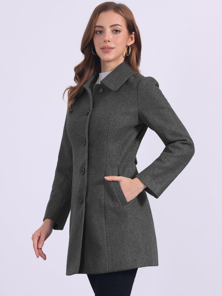 Women's Winter Single Breasted Pea Coat | Long