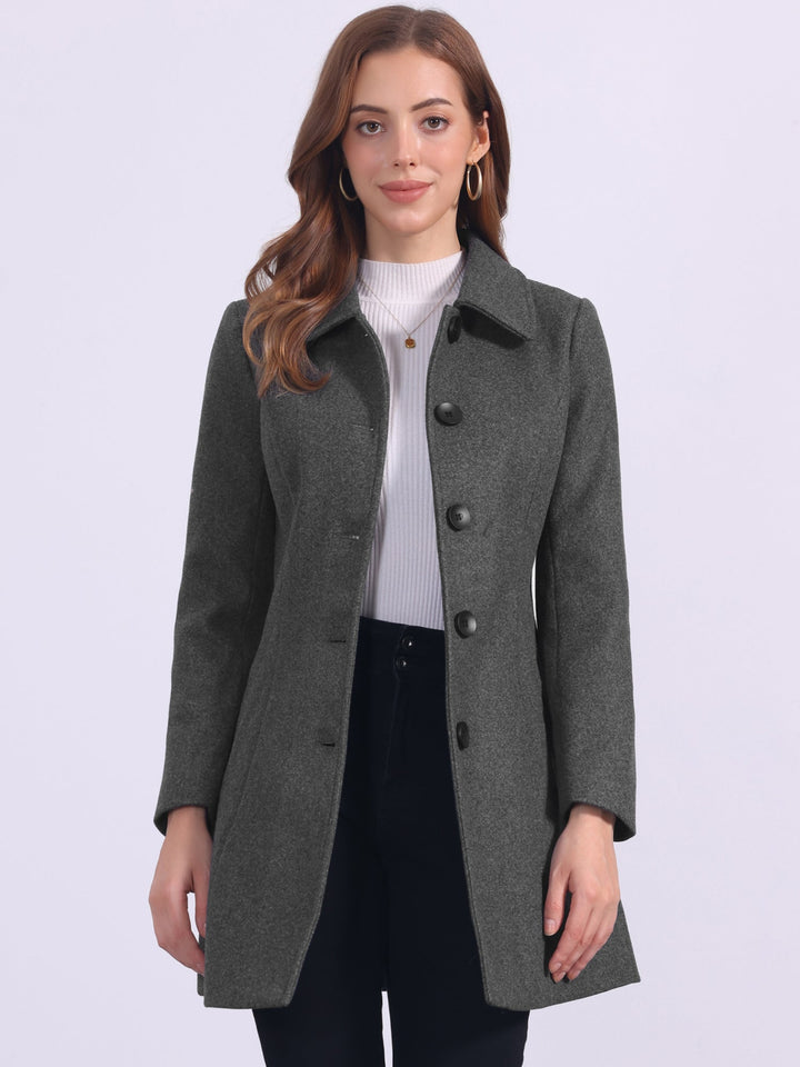Women's Winter Single Breasted Pea Coat | Long