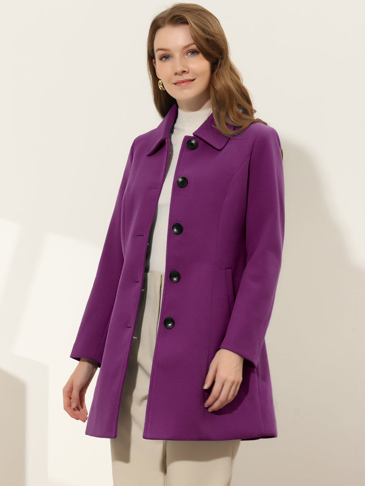 Women's Winter Single Breasted Pea Coat | Long