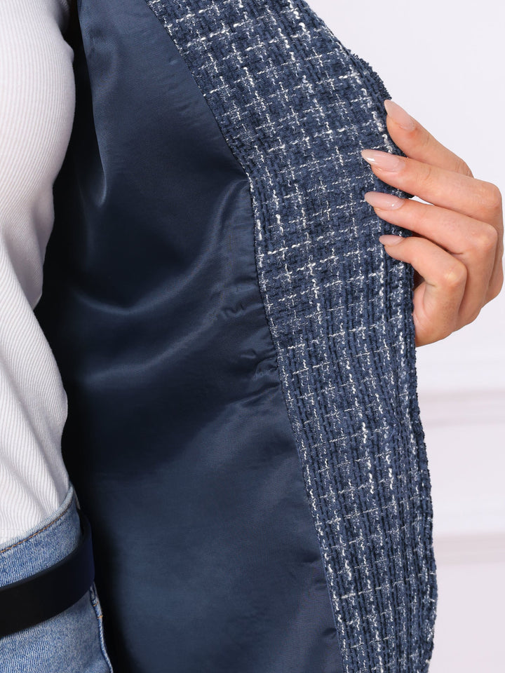 Women's Textured Long Sleeve Knitted Blazer | Tailored