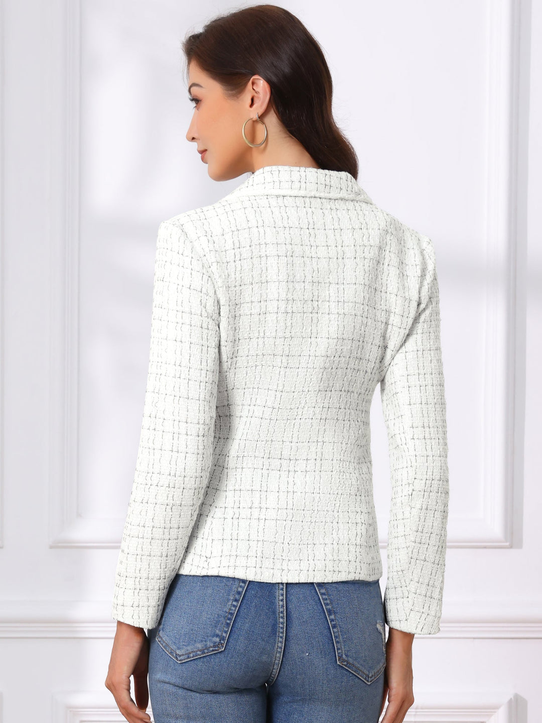 Women's Textured Long Sleeve Knitted Blazer | Tailored