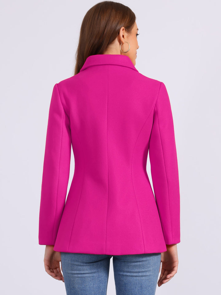 Women's Winter Button Collared Pea Coat | Single Breasted