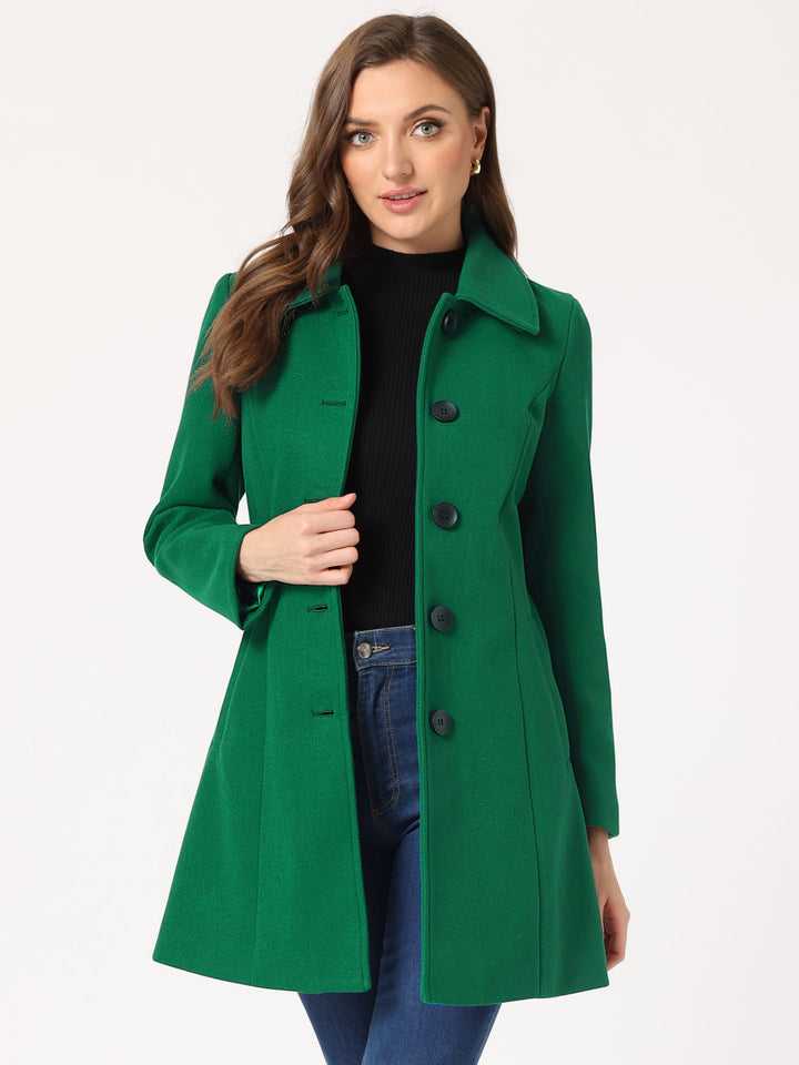 Women's Winter Single Breasted Pea Coat | Long