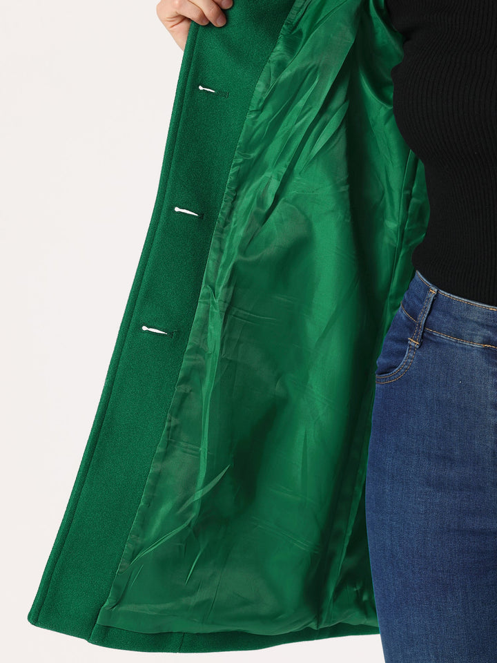 Women's Winter Single Breasted Pea Coat | Long