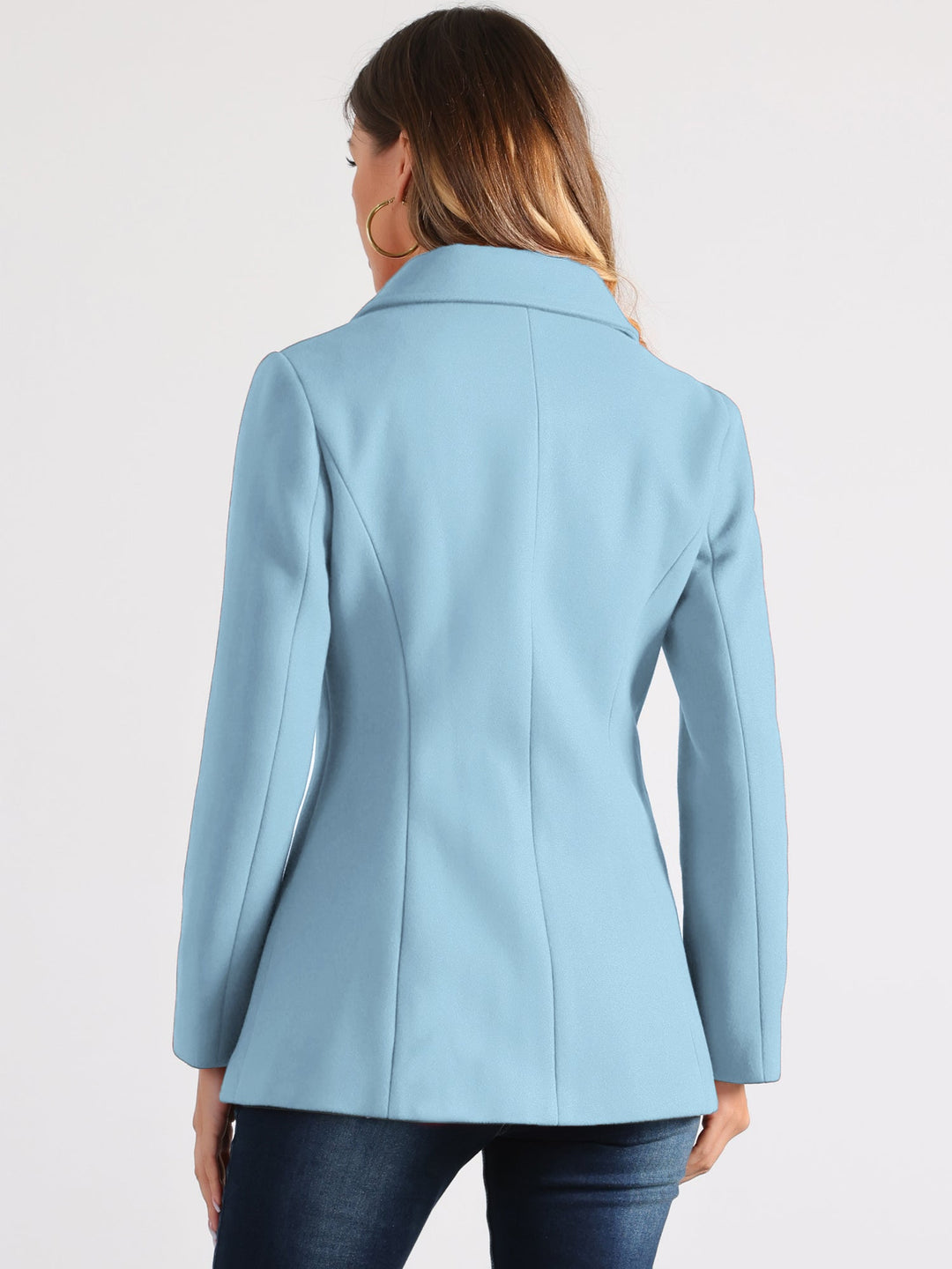 Women's Winter Button Collared Pea Coat | Single Breasted