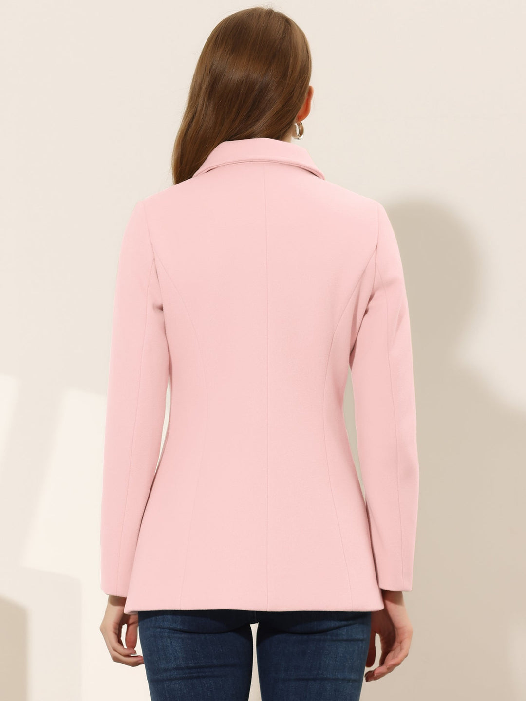 Women's Winter Button Collared Pea Coat | Single Breasted
