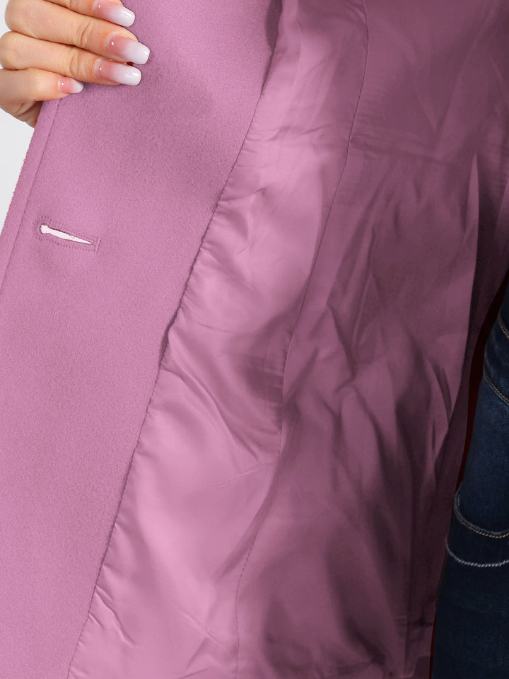 Women's Winter Button Collared Pea Coat | Single Breasted