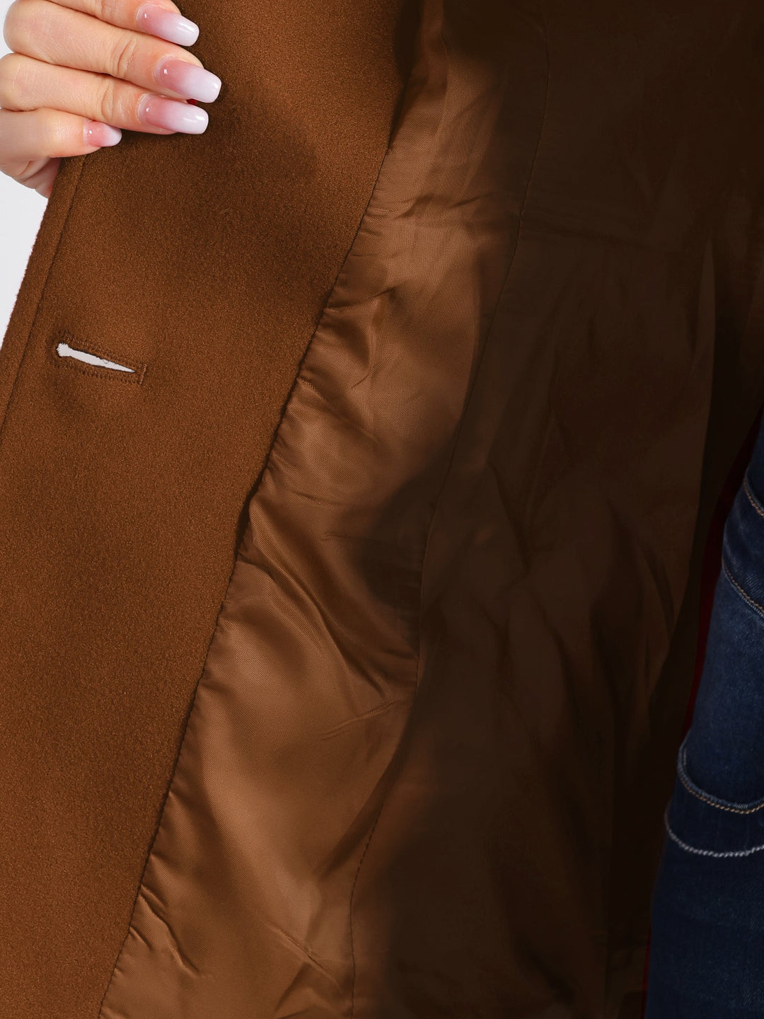 Women's Winter Button Collared Pea Coat | Single Breasted