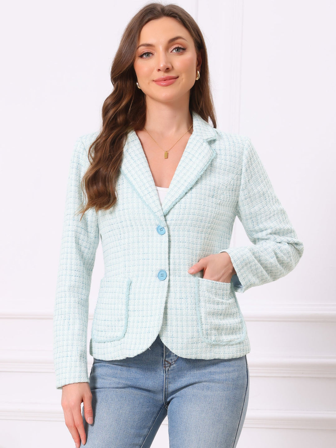 Women's Textured Long Sleeve Knitted Blazer | Tailored