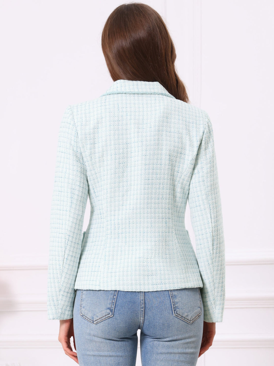 Women's Textured Long Sleeve Knitted Blazer | Tailored