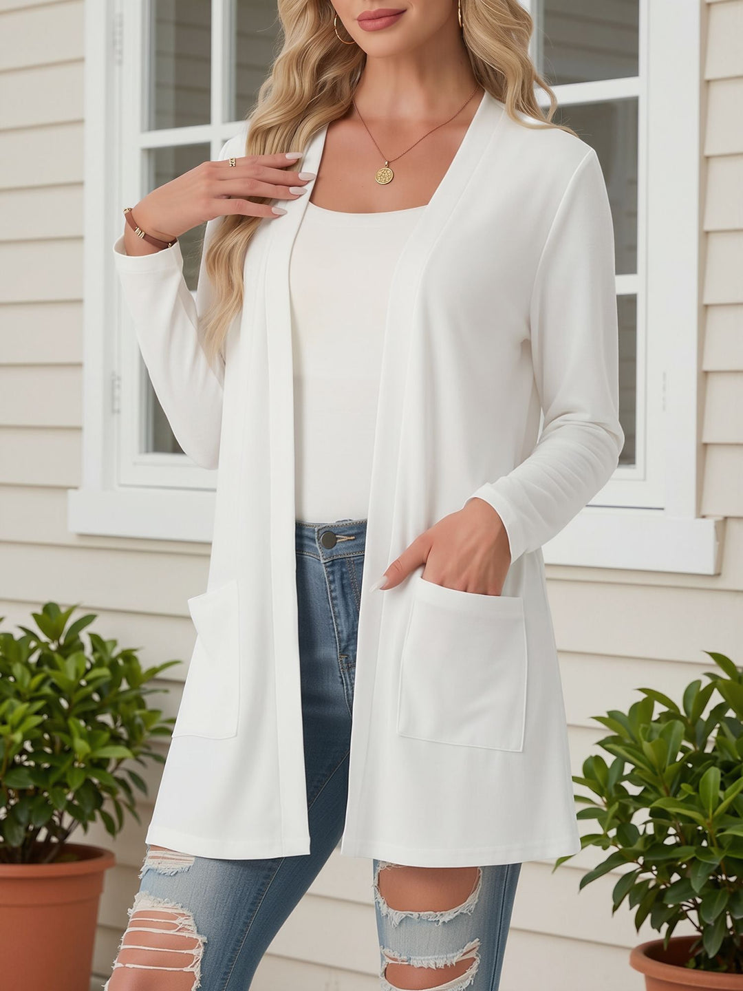 Women's Open Front Longline Cardigan | Casual