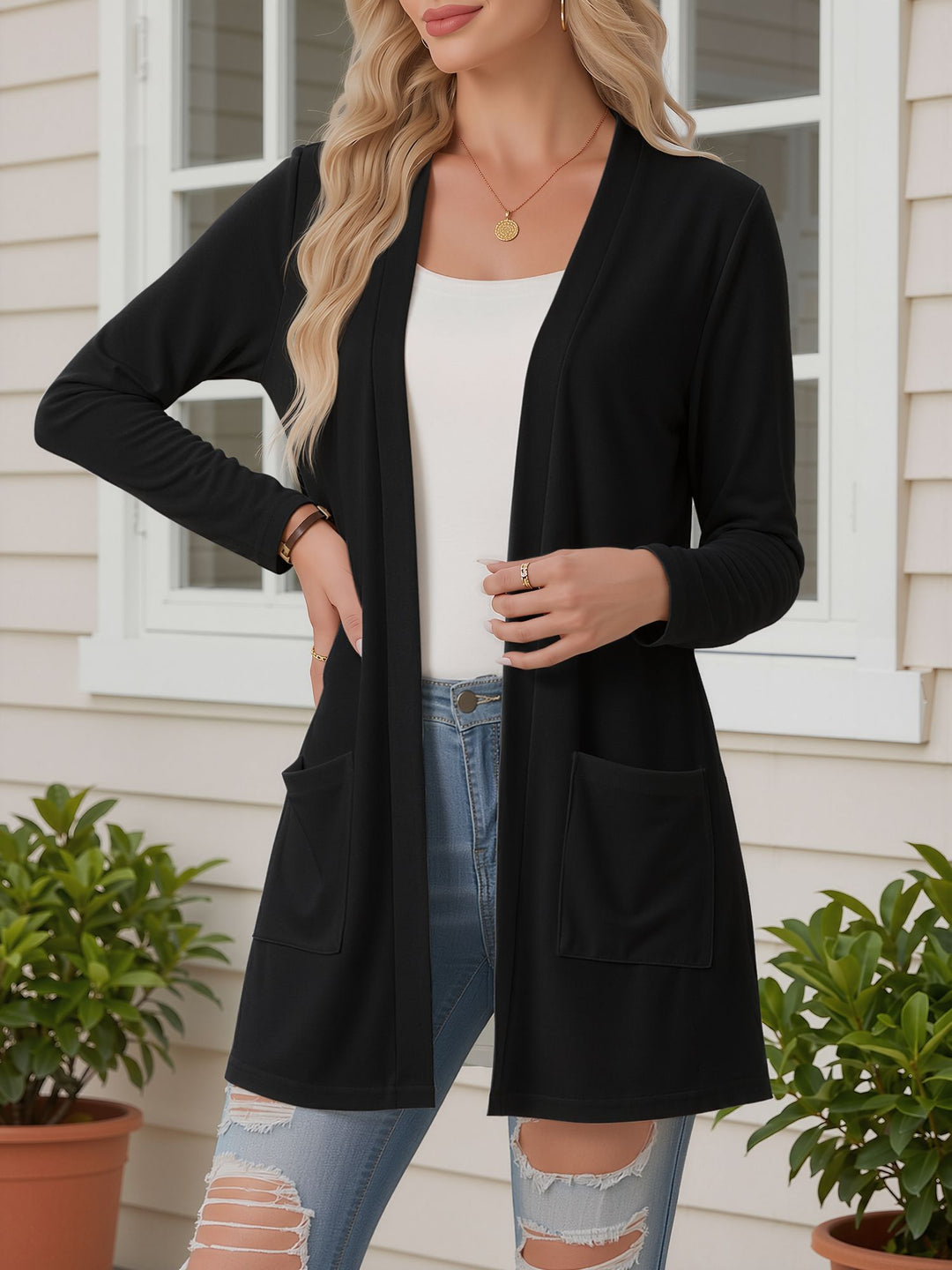 Women's Open Front Longline Cardigan | Casual