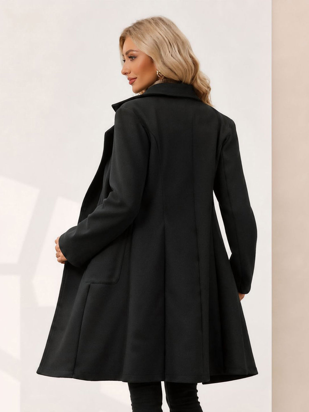 Women's Double Breasted Coat | Notch Collar