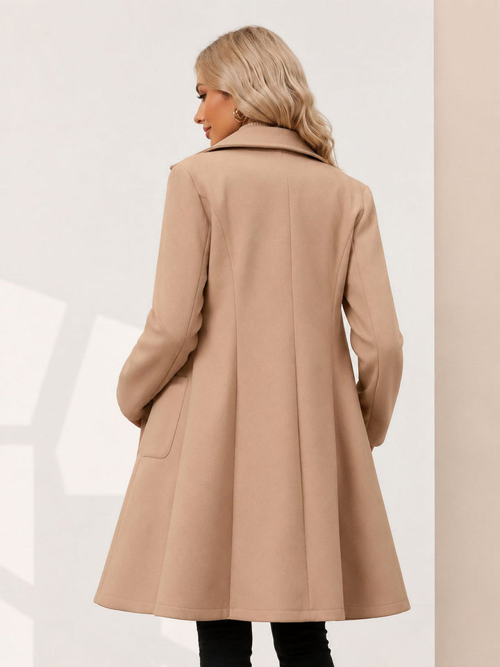 Women's Double Breasted Coat | Notch Collar