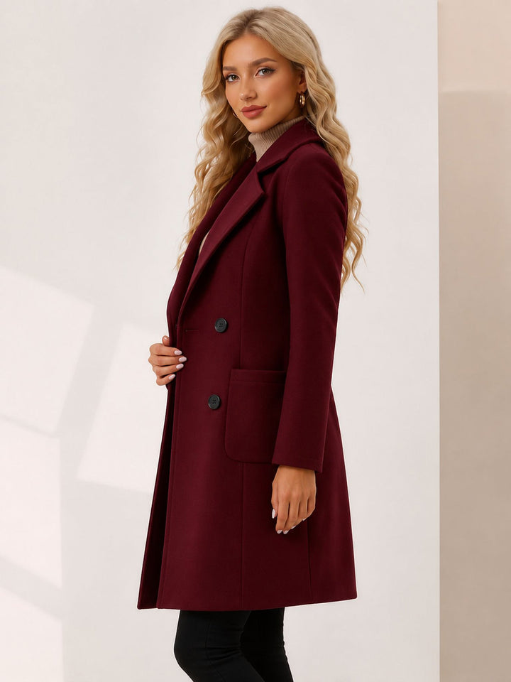 Women's Double Breasted Coat | Notch Collar