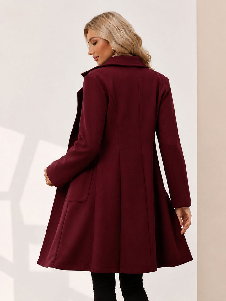 Women's Double Breasted Coat | Notch Collar