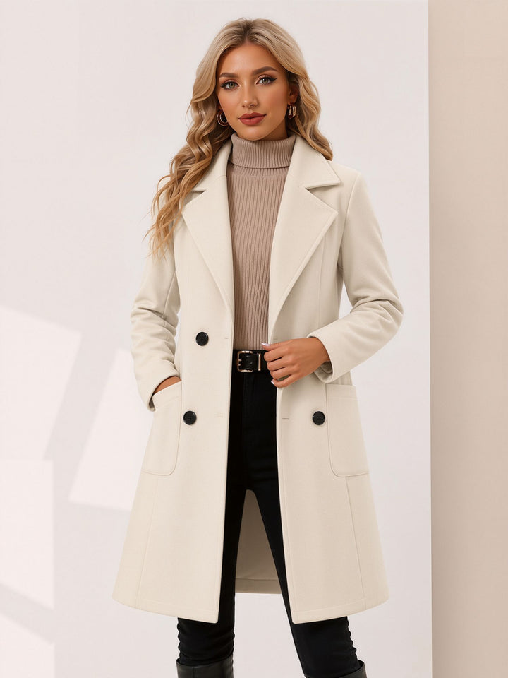 Women's Double Breasted Coat | Notch Collar