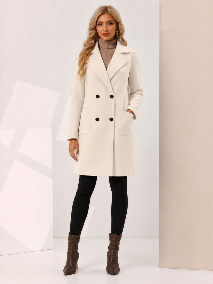 Women's Double Breasted Coat | Notch Collar